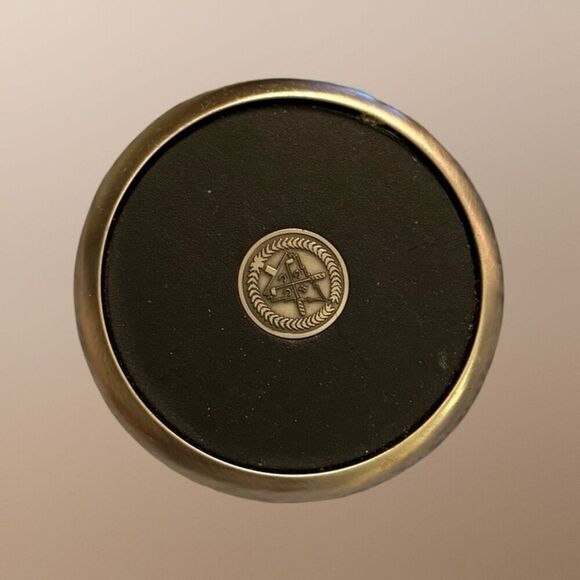 4 Heavey Weight Leather Inlay RGCC Rolling Green County Club Golf Logo Coasters - Picture 7 of 7